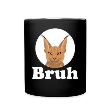 Großer Floppa Karakal Katze Meme - Tasse einfarbig - Schwarz - Vorne