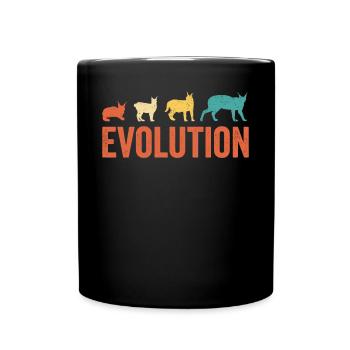 Großer Floppa Karakal Katze Meme - Tasse einfarbig - Schwarz - Vorne