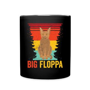 Big Floppa Karakal Katze Meme Retro - Tasse einfarbig - Schwarz - Vorne