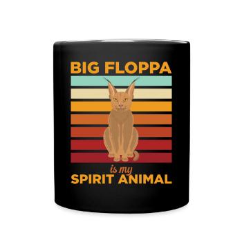 Big Floppa Caracal Cat Meme - Mug uni - noir - Devant