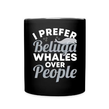 Beluga Whale Beluga Whale Whale Watching Dolphin Dolphin - Full Colour Mug - black - Front