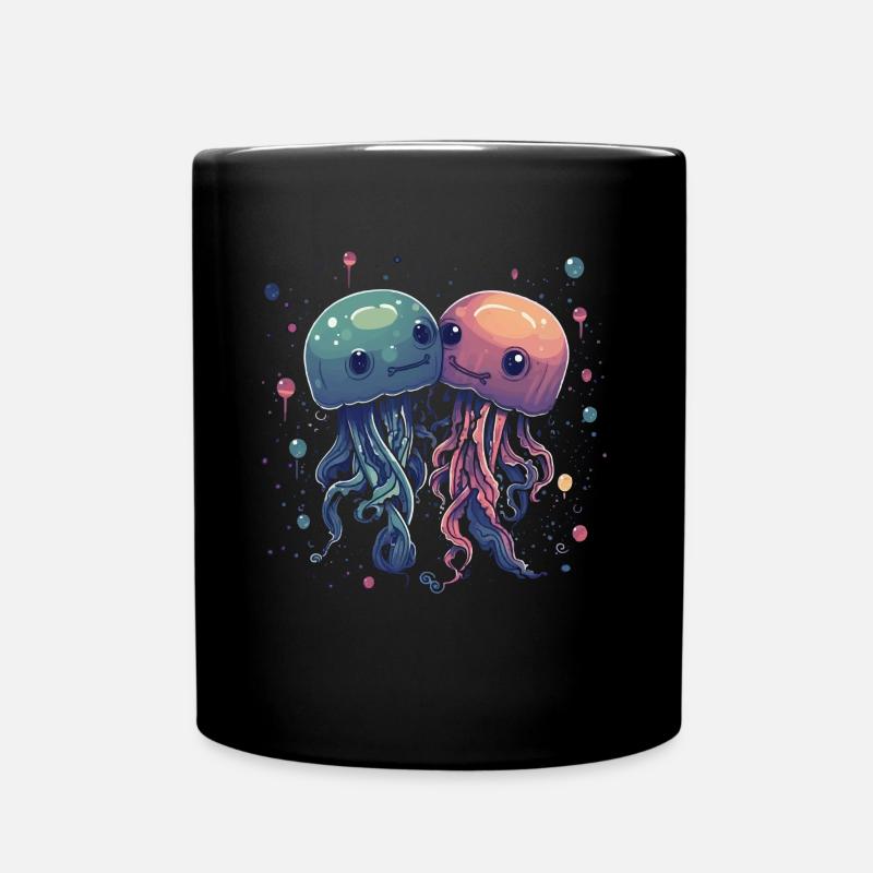 Méduses animaux mignons - Mug uni - noir