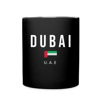 Dubai United Arab Emirates Flag Souvenir Gift UEAf - Full Colour Mug - black - Front