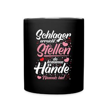 Schlager Schlagermusik Schlager Fan - Tasse einfarbig - Schwarz - Vorne