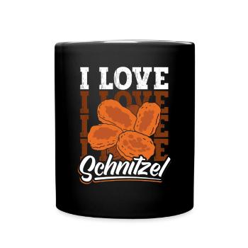 I Love Schnitzel - Tasse einfarbig - Schwarz - Vorne