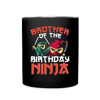 Frère du ninja d’anniversaire - Mug uni - noir - Devant