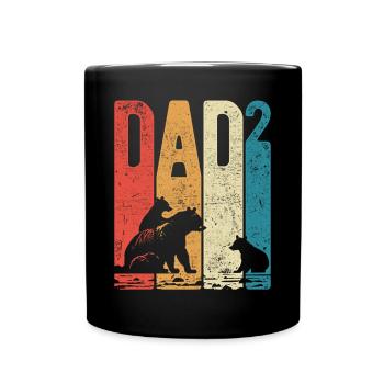 Dad High 2 Daddy High 2 Kids Bear Daddy of Two - Full Colour Mug - black - Front