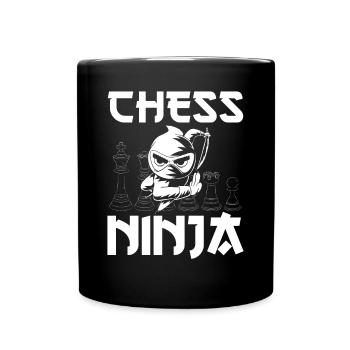 Schachspiel Ninja - Tasse einfarbig - Schwarz - Vorne
