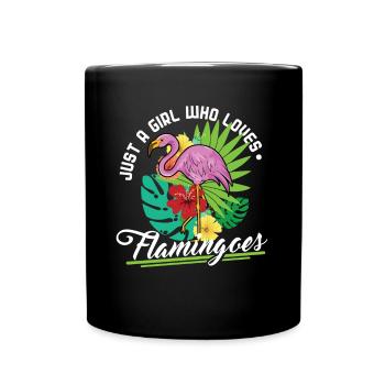 Flamingo Mädchen - Tasse einfarbig - Schwarz - Vorne
