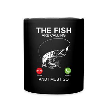 Les poissons appellent - Pêche - Mug uni - noir - Devant