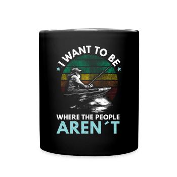 Soyez là où les gens ne sont pas - Pêche - Mug uni - noir - Devant