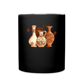 Töpferei Vasen - Töpferei Keramiker - Tasse einfarbig - Schwarz - Vorne