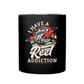 J’ai une dépendance à la bobine - Pêche - Mug uni - noir - Devant