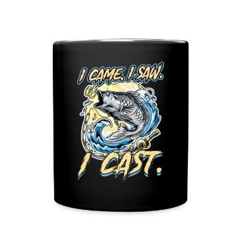 Je suis venu. J’ai vu. J’ai jeté. -Pêche - Mug uni - noir - Devant