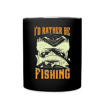 I'd Rather Be Fishing - Tasse einfarbig - Schwarz - Vorne