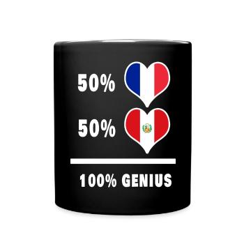 Pérou et France 100% génial Drapeaux - Mug uni - noir - Devant