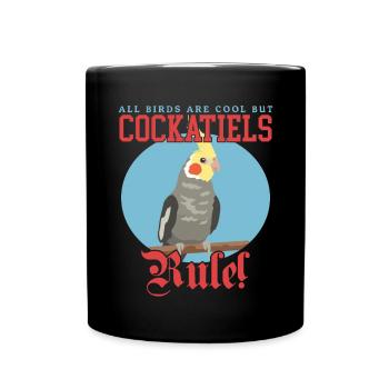 Cockatiels Bird | Bird Owner Gift - Full Colour Mug - black - Front