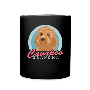 Cavapoo Grandma Cavoodle Dog Owner Gift - Full Colour Mug - black - Front