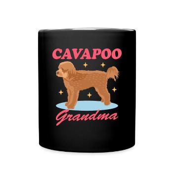 Cavapoo Grandma | Cavoodle Hundebesitzer Geschenk - Tasse einfarbig - Schwarz - Vorne