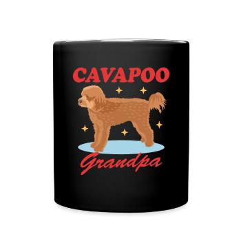 Cavapoo Grandpa | Cavoodle Hundebesitzer Geschenk - Tasse einfarbig - Schwarz - Vorne