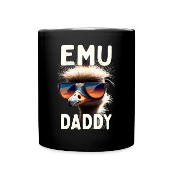 Emu Daddy Vogel Strauß Laufvogel Dad Vatertag Emu - Tasse einfarbig - Schwarz - Vorne