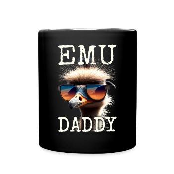 Emu Daddy Vogel Strauß Laufvogel Dad Vatertag Emu - Tasse einfarbig - Schwarz - Vorne