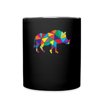 Sanglier polygonal de phacochère - Mug uni - noir - Devant