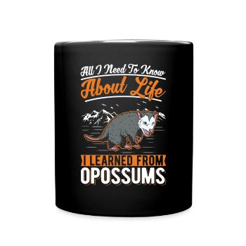 Opossum Possum Beutelratte - Tasse einfarbig - Schwarz - Vorne