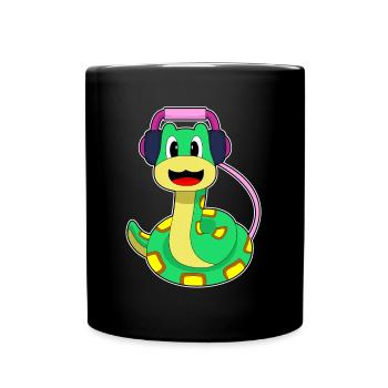 Musique de casque Snake - Mug uni - noir - Devant