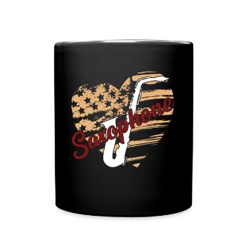 Saxophone Saxophone Flag - Full Colour Mug - black - Front