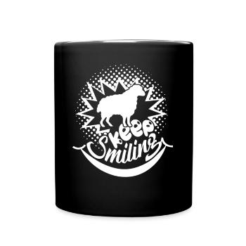Sheep Sheep Keep Smiling - Full Colour Mug - black - Front