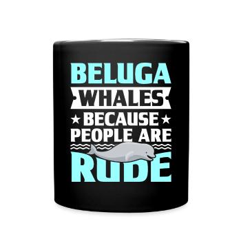 Beluga Whale Beluga Whale Whale Watching Dolphin Dolphin - Full Colour Mug - black - Front