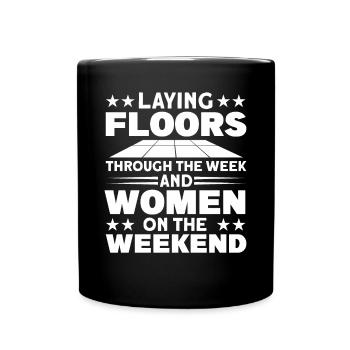 Flooring Flooring Installer Tiler Flooring - Full Colour Mug - black - Front