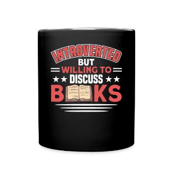 Book lover design with books for literature - Full Colour Mug - black - Front