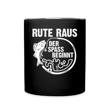 Angeln Fischer Fischen Angel Angler - Tasse einfarbig - Schwarz - Vorne