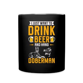 Doberman Pinscher Chien Dobie - Mug uni - noir - Devant