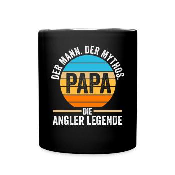 Angeln Fischer Papa Vater Fischen Angel Angler - Tasse einfarbig - Schwarz - Vorne