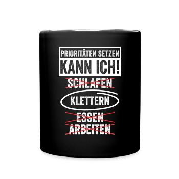 Bergsteigen Bouldern Klettern Kletterer - Tasse einfarbig - Schwarz - Vorne