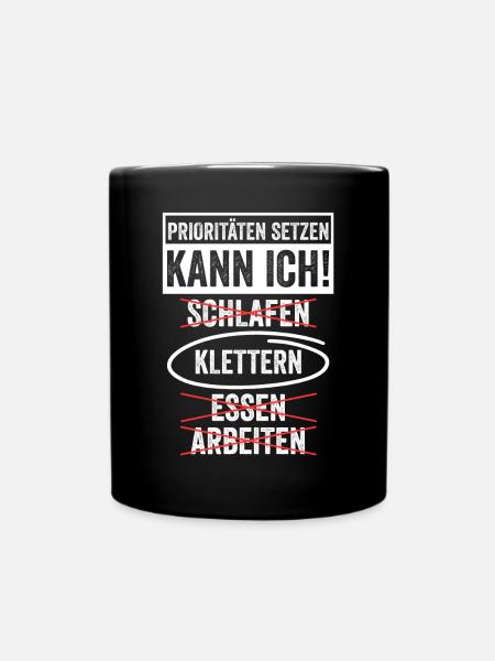 Bergsteigen Bouldern Klettern Kletterer - Tasse einfarbig - Schwarz