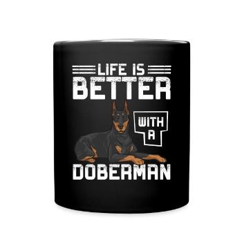 Doberman Pinscher Chien Dobie - Mug uni - noir - Devant