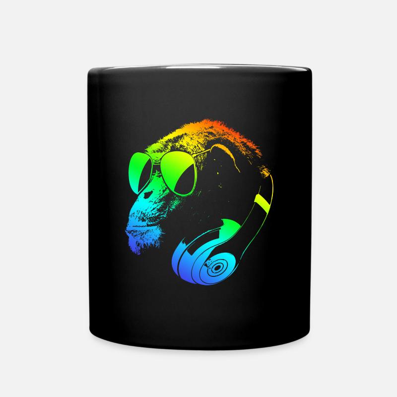 DJ Ape Gorilla Monkey Music Techno Monkey - Tasse einfarbig - Schwarz