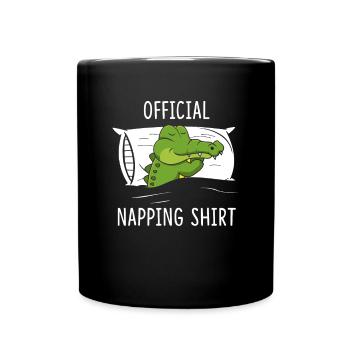 Official Napping Shirt Crocodile - Tasse einfarbig - Schwarz - Vorne