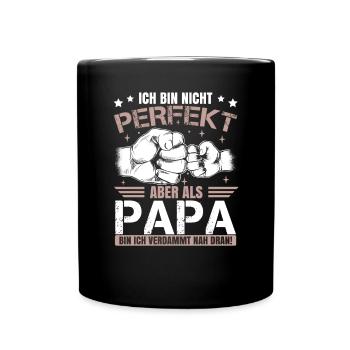 Papa Sprüche Vatertag 2023 - Tasse einfarbig - Schwarz - Vorne