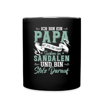 Ich bin Papa mit Stil - Tasse einfarbig - Schwarz - Vorne