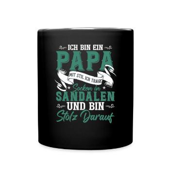 Ich bin ein Papa mit Stil - Tasse einfarbig - Schwarz - Vorne