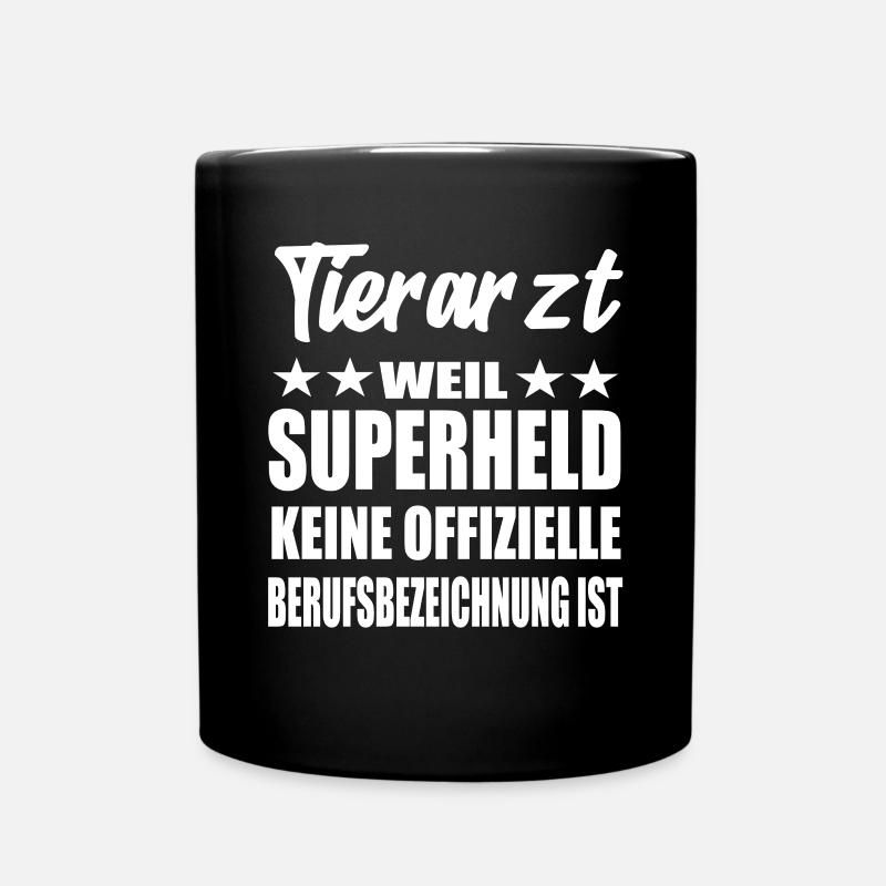 Tierarzt Superheld Spruch - Tasse einfarbig - Schwarz
