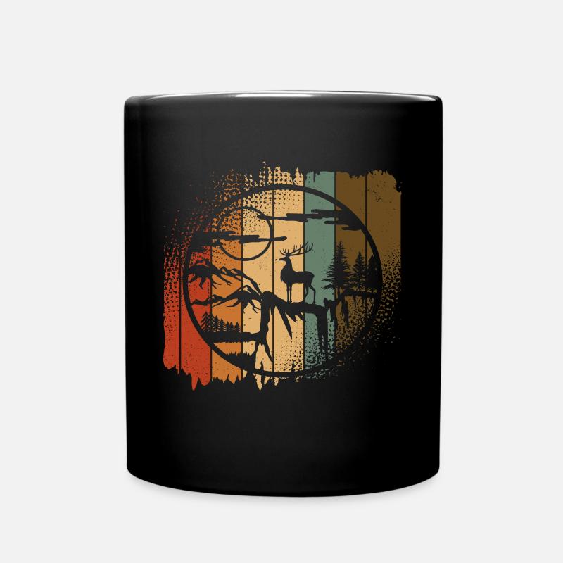 Reh Berge Wald - Tasse einfarbig - Schwarz