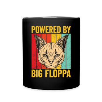 Big Floppa Karakal Katze Meme Retro - Tasse einfarbig - Schwarz - Vorne