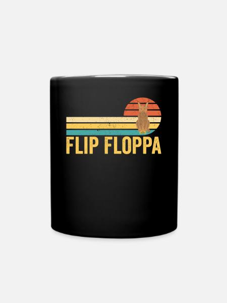 Big Floppa Caracal Cat Meme Retro - Full Colour Mug - black