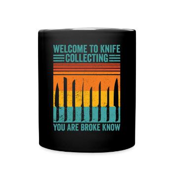 Drôle de collectionneur de couteaux - Mug uni - noir - Devant